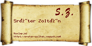 Sréter Zoltán névjegykártya
