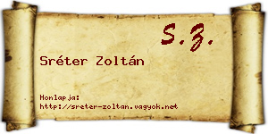 Sréter Zoltán névjegykártya